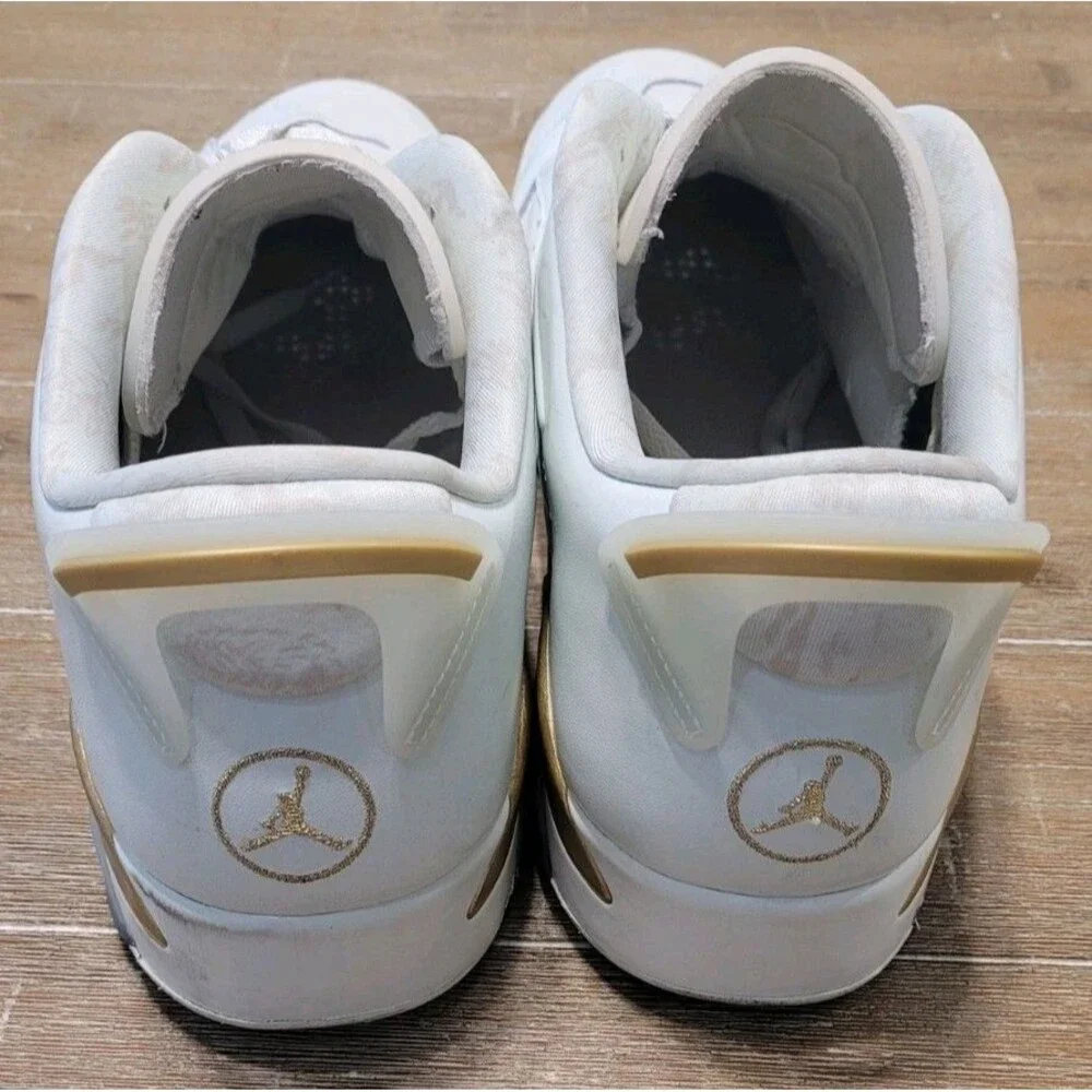 Size 17 - Air Jordan 6 Low Lunar New Year Men's Basketball Shoes White Gold
